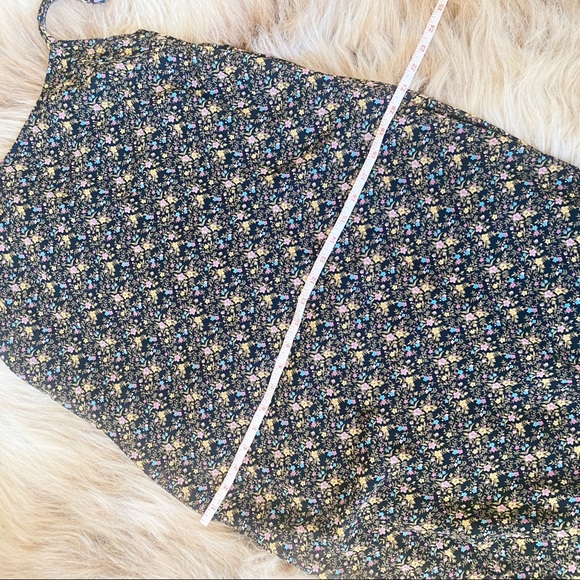 Vintage 90s y2k Black Floral Slip Midi Dress Wedding Event Formal - Picture 8 of 8